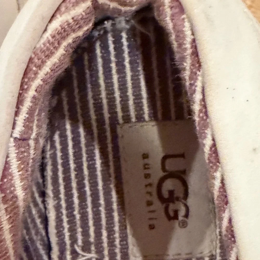 UGG Australia Mens Leather Slip On Loafers Off White Vibram Sole Size 13